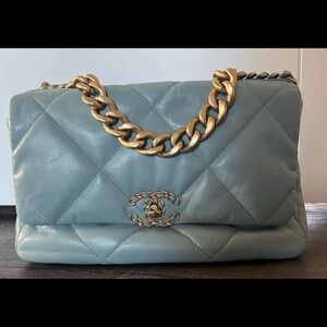 Chanel 19 Large Quilted Goat Skin Flap Bag